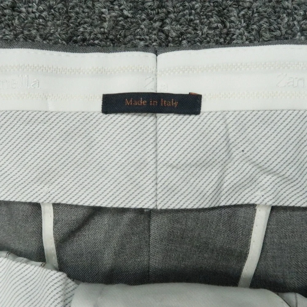 Zanella Pants Mens 46x22 Gray Wool Ken Quattro Lame Trousers NWT‎